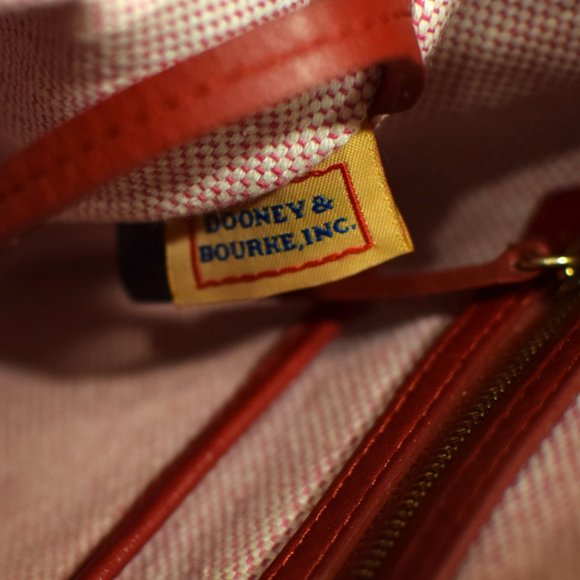 Dooney & Bourke Red Dillen Pebbled Leather double pocket satchel - Picture 8 of 15